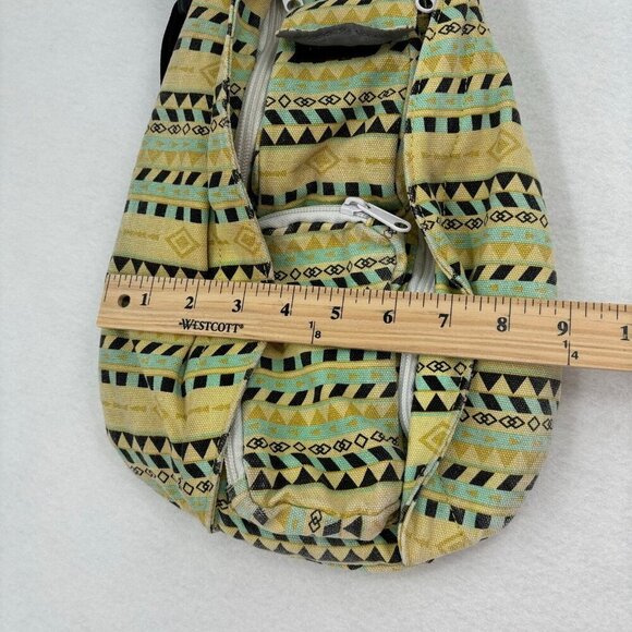 KAVU Rope Bag Sling Crossbody Yellow Geometric Aztec Canvas Shoulder Backpack 1 - Picture 8 of 8